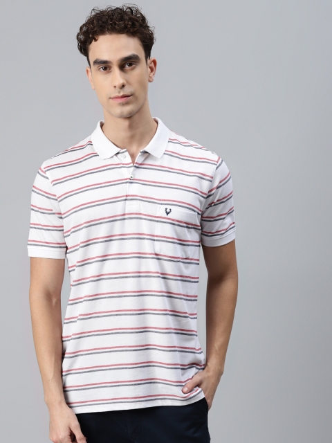 

Allen Solly Men White & Red Striped Polo Collar T-shirt