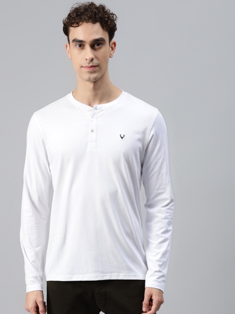 

Allen Solly Men White Solid Henley Neck T-shirt