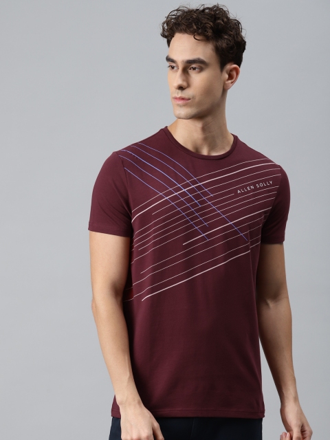 

Allen Solly Men Burgundy Printed Round Neck T-shirt