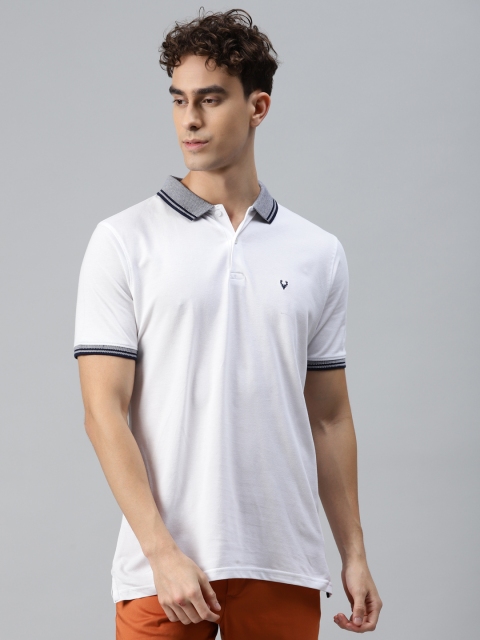 

Allen Solly Men White Polo Collar Pure Cotton T-shirt