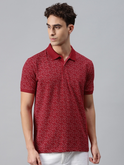 

Allen Solly Men Red & White Printed Polo Collar T-shirt