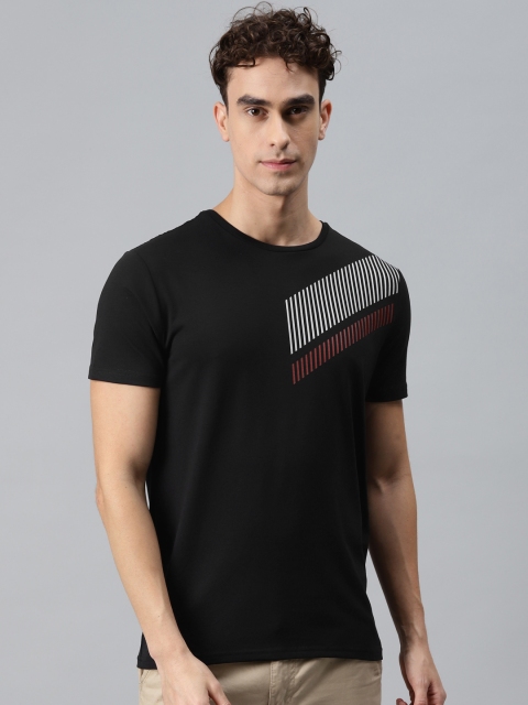 

Allen Solly Men Black Printed Polo Collar Slim Fit T-shirt