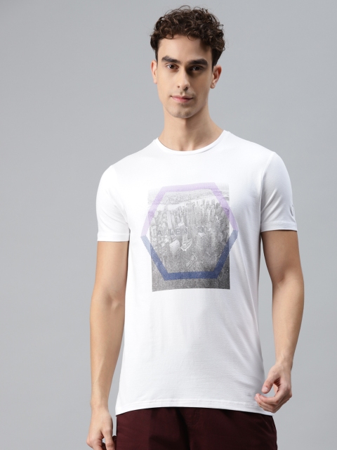 

Allen Solly Men White & Grey Printed Round Neck T-shirt