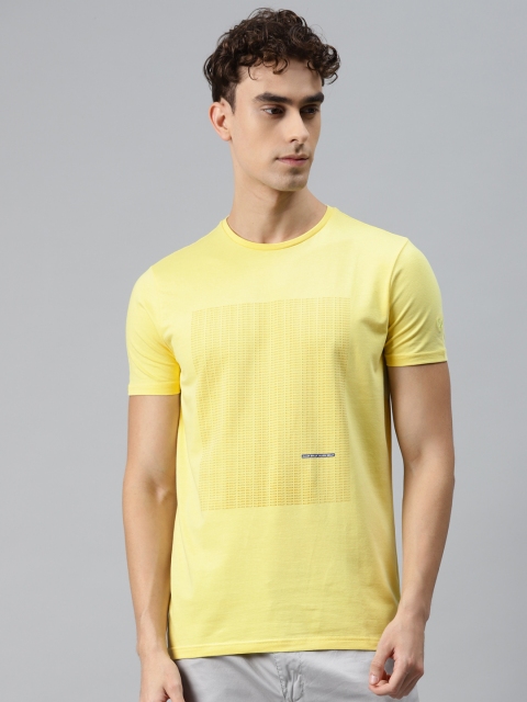 

Allen Solly Men Yellow Brand Logo Printed Round Neck T-shirt