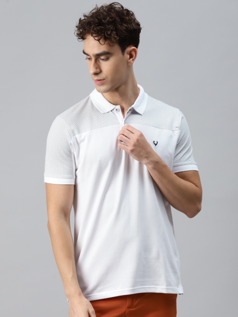 

Allen Solly Men White Printed Polo Collar T-shirt