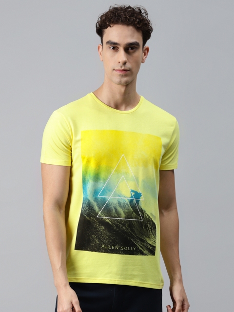 

Allen Solly Men Yellow & Blue Printed T-shirt