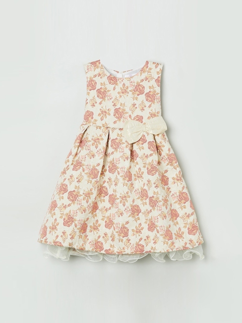 

max Girls Beige & Peach Fit & Flare Dress