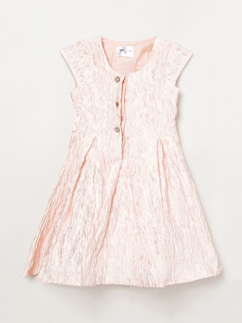 

max Girls Pink Self-Design Fit and Flare Dress