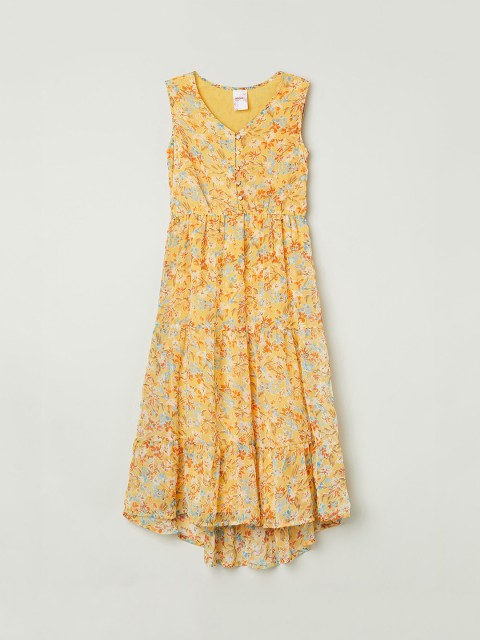 

max Yellow Floral Fit and Flare Dress