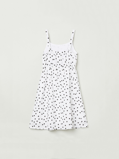 

max White & Black Polka Dots Printed Dress