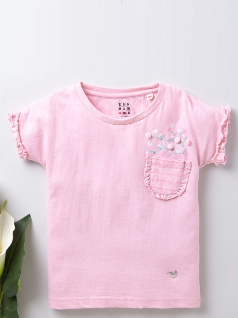 

Ed-a-Mamma Girls Pink Extended Sleeves Sustainable T-shirt