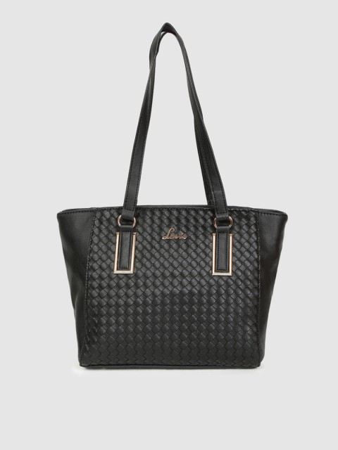 

Lavie Black Woven Design Structured Shoulder Bag