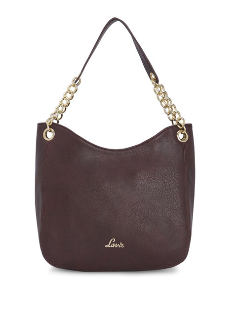

Lavie Maroon Solid Hobo Bag