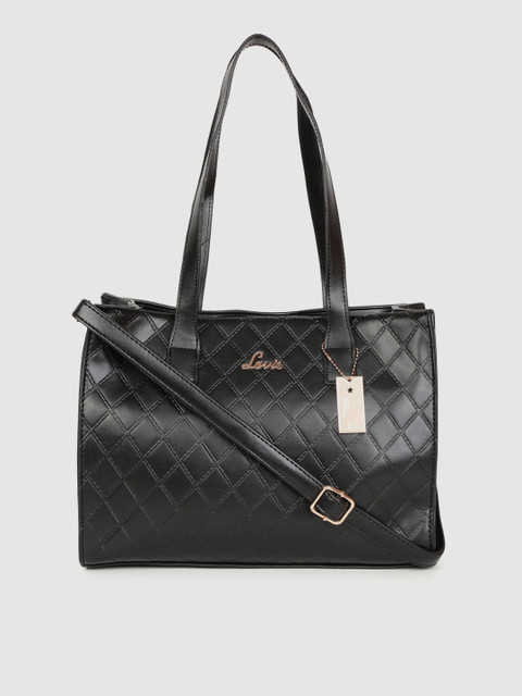 

Lavie Black Geometric Textured Structured Shoulder Bag