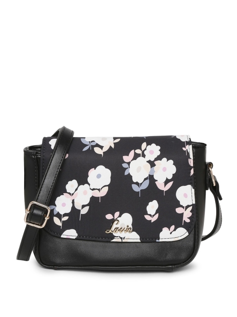 

Lavie Black & White Floral Printed Structured Sling Bag
