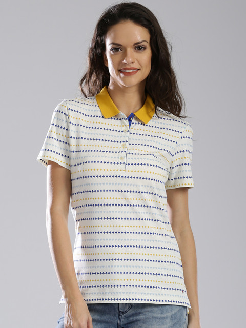 

Tommy Hilfiger Off-White Printed Polo T-shirt
