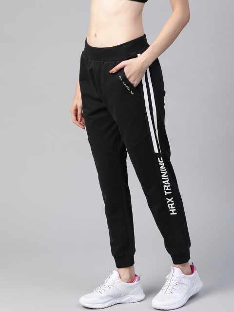 

HRX By Hrithik Roshan Women Jet Black Solid Slim Fit Rapid-Dry Training Joggers