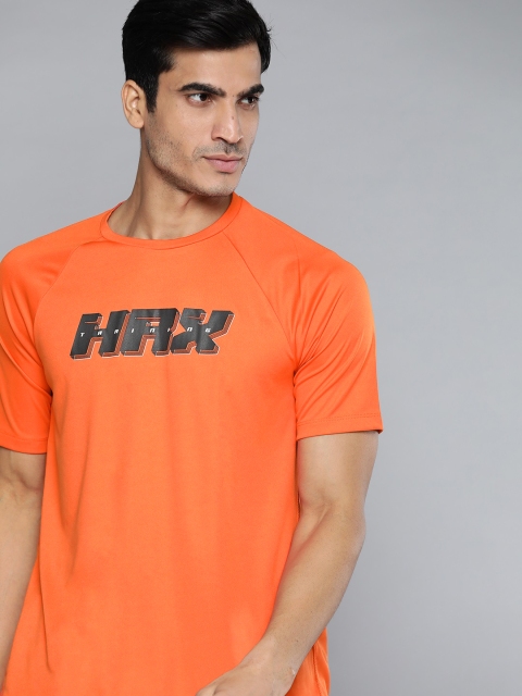 

HRX By Hrithik Roshan Men Koi Solid Rapid-Dry Antimicrobial Training Tshirt, Orange