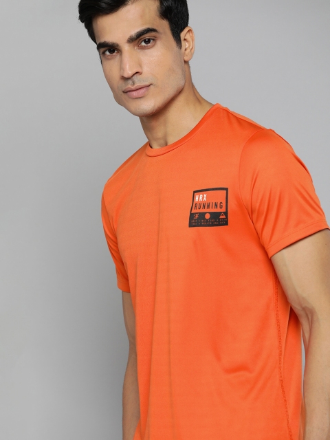 

HRX By Hrithik Roshan Men Orange Graphic Rapid-Dry Antimicrobial Running Tshirt