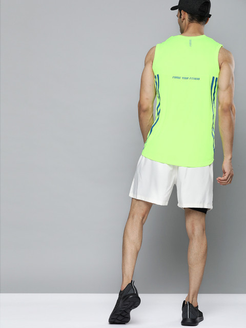 

HRX By Hrithik Roshan Men Neon Green Brand Logo Back Printed Rapid-Dry Training Tshirt, Fluorescent green