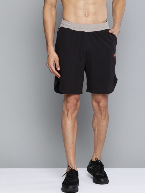 

HRX By Hrithik Roshan Men Jet Black Rapid-Dry Antimicrobial Training Shorts