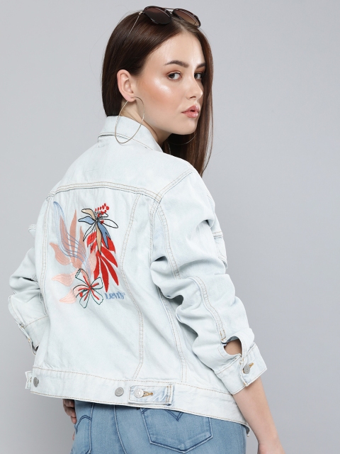 

Levis Women Blue Denim Jacket with Embroidered Detail