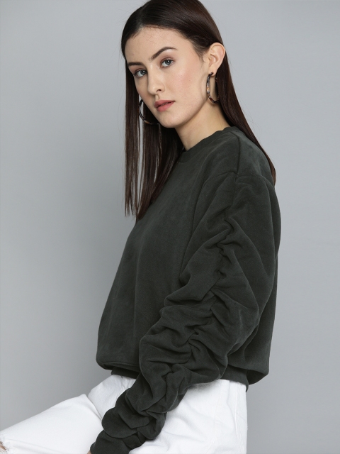 

Levis Women Black Sweatshirt with Puffed Sleeve