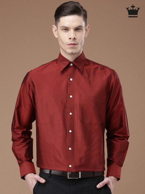 

Louis Philippe Maroon Silk Partywear Shirt