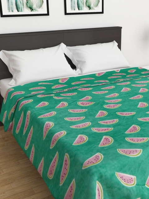 

Home Centre Green & Pink Geometric AC Room 210 GSM Double Bed Blanket