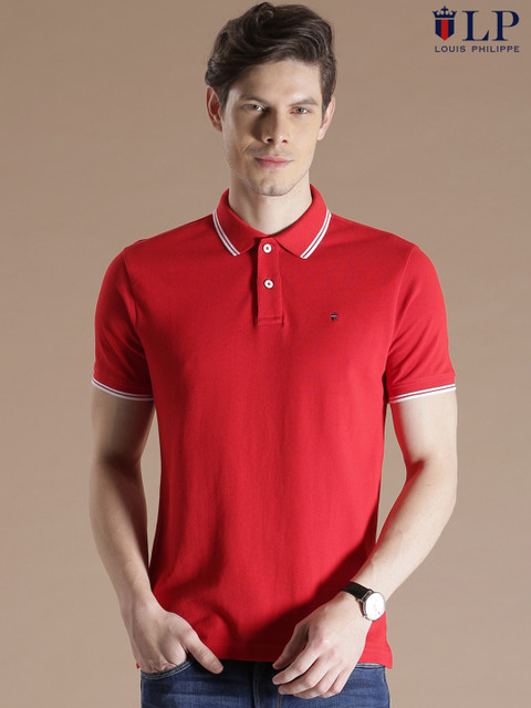 

Louis Philippe Sport Red Polo Pure Cotton T-shirt