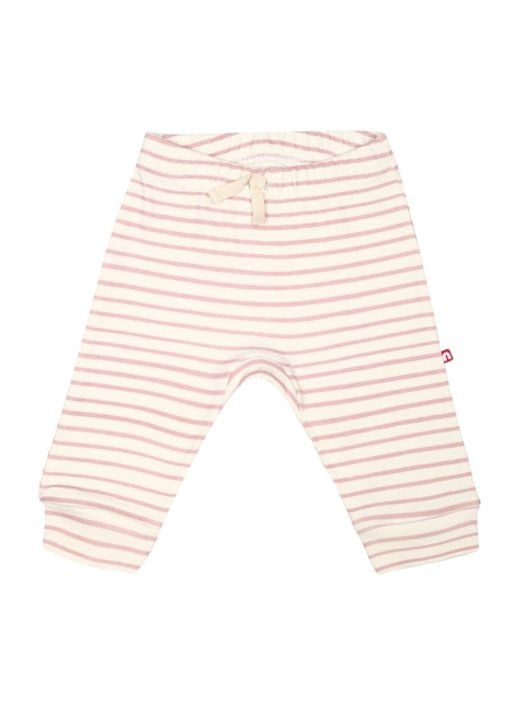 

Nino Bambino Unisex Kids Cream-Coloured & Pink Striped Sustainable Joggers