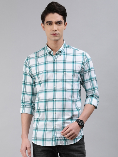 

Park Avenue Men White Slim Fit Checked Casual Shirt