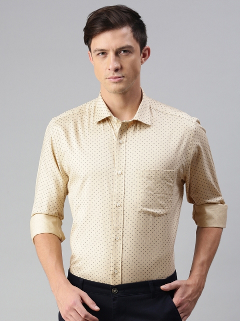 

Park Avenue Men Brown & Black Printed Smart Casual Shirt