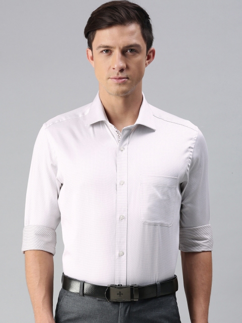 

Raymond Men White Contemporary Fit Printed Pure Cotton Semiformal Shirt