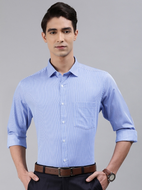 

Park Avenue Men Blue & White Striped Cotton Formal Shirt