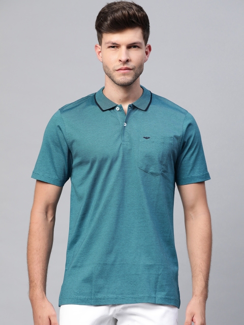 

Park Avenue Men Blue Cotton Polo Collar Slim Fit T-shirt