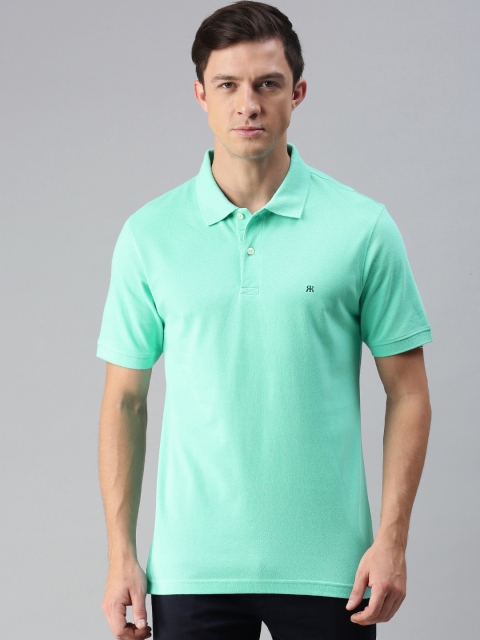 

Raymond Men Sea Green Modern Fit Pure Cotton Polo Collar Pure Cotton T-shirt