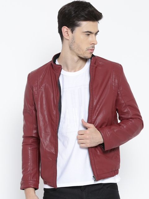 

Fort Collins Maroon Faux Leather Jacket