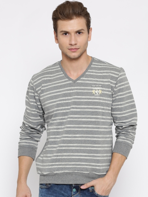 

Fort Collins Grey Melange & White Striped Sweatshirt