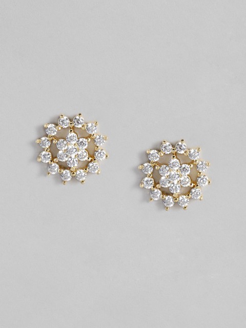 

Peora Gold-Plated Handcrafted Cubic Zirconia Floral Studs