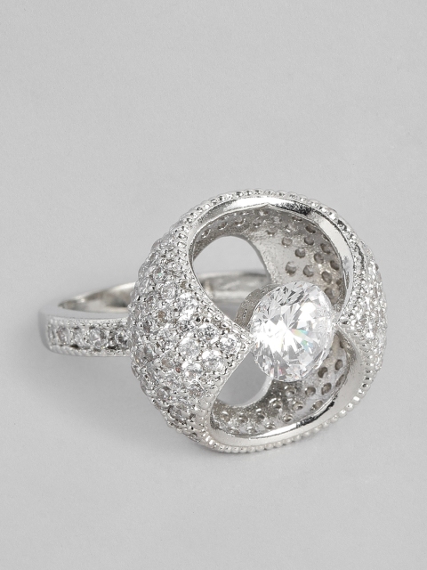 

Peora Silver-Plated Cubic Zirconia Finger Ring (US 6)