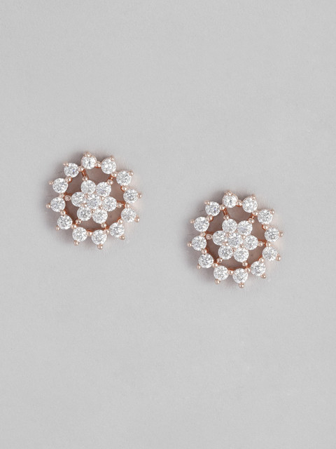 

Peora Rose Gold Plated Handcrafted Cubic Zirconia Floral Studs