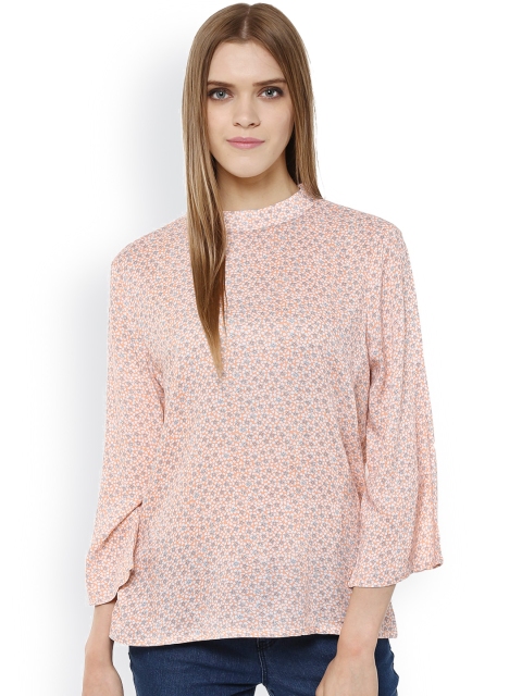 

Harpa Peach-Coloured Floral Print Top