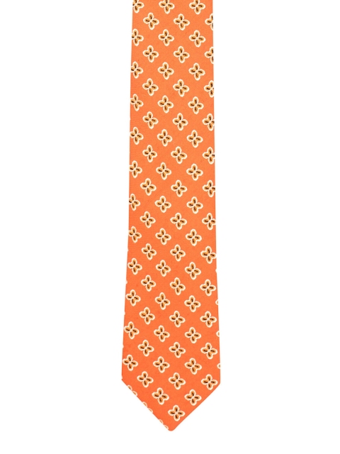 

The Tie Hub Men Orange Printed Necktie