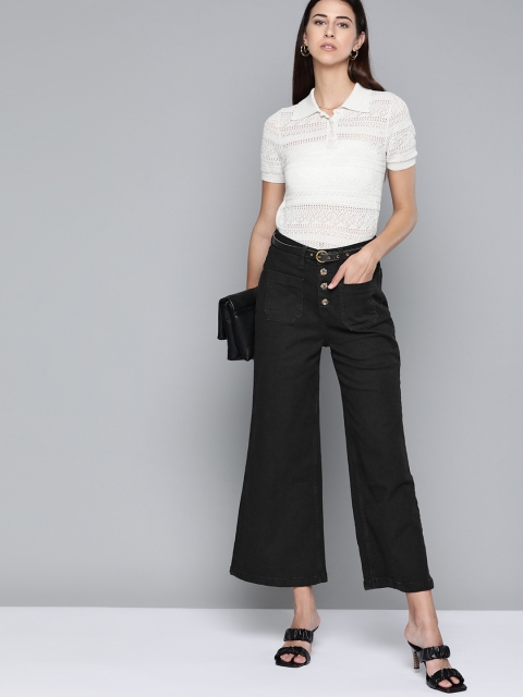 

Chemistry Women Black Wide Leg Stretchable Jeans