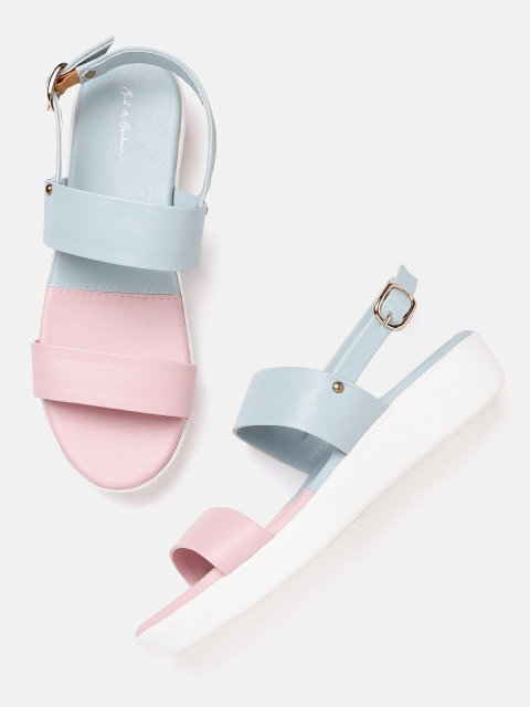

Mast & Harbour Blue & Pink Colourblocked Wedges