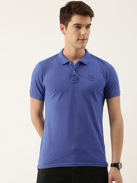 

Peter England Men Blue Polo Collar Slim Fit T-shirt