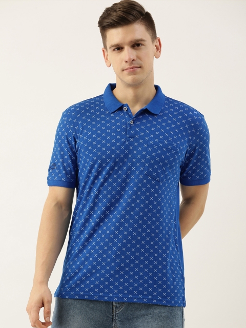 

Peter England Men Blue & White Printed Polo Collar T-shirt