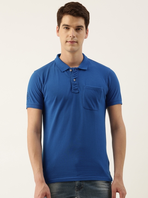 

Peter England Men Blue Polo Collar Slim Fit T-shirt