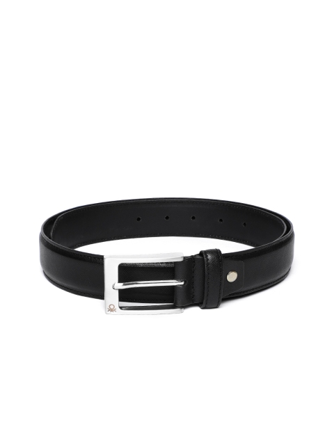 

United Colors of Benetton Men Black Textured Leather Formal Belt